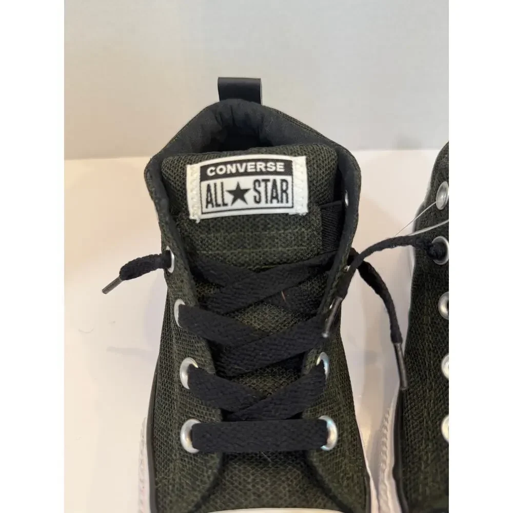 Olive Green Converse All Star Mesh High Top Sneakers Kids Youth Shoes